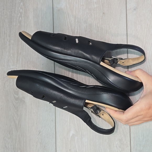 SAS Comfort Tripad Women Black Leather Sandals Shoes Sz 10W - Picture 8 of 11